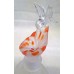 BEACHES ART GLASS STUDIO PERFUME BOTTLE – ART DECO STYLE ORCHID & HUMMINGBIRD DESIGN (A)
